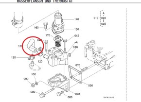 Wasserschlauch Kubota 1A021-73340 für D1503M, D1703M, D1803M, V2003M, V2203M, V2403M