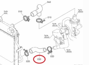 Wasserschlauch / Kühlerschlauch Kubota ZD-21 / G21HD / G21LD